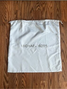 Michael Kors White and Silver Logo Dust Bag